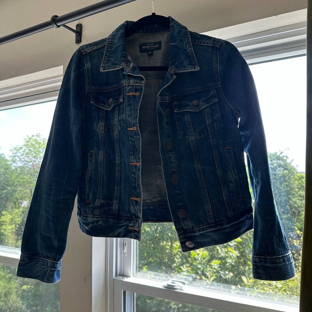 J Crew Blue Jean Jacket Fitted Structured Classic- XS